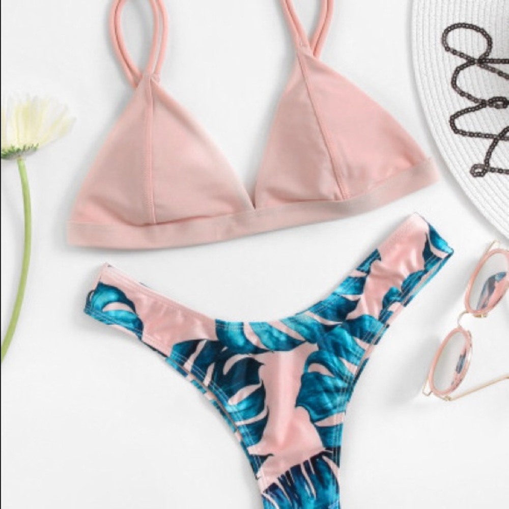 Pink tropical bikini